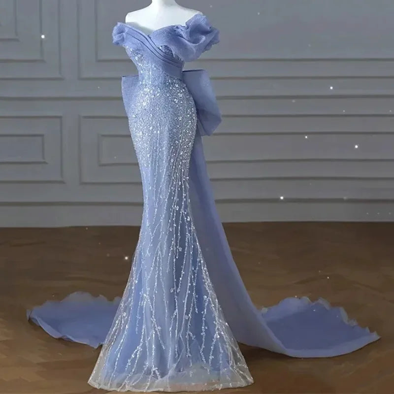 Homecoming Dresses: Prom Dresses Off Shoulder Sequins Mermaid Evening Gowns