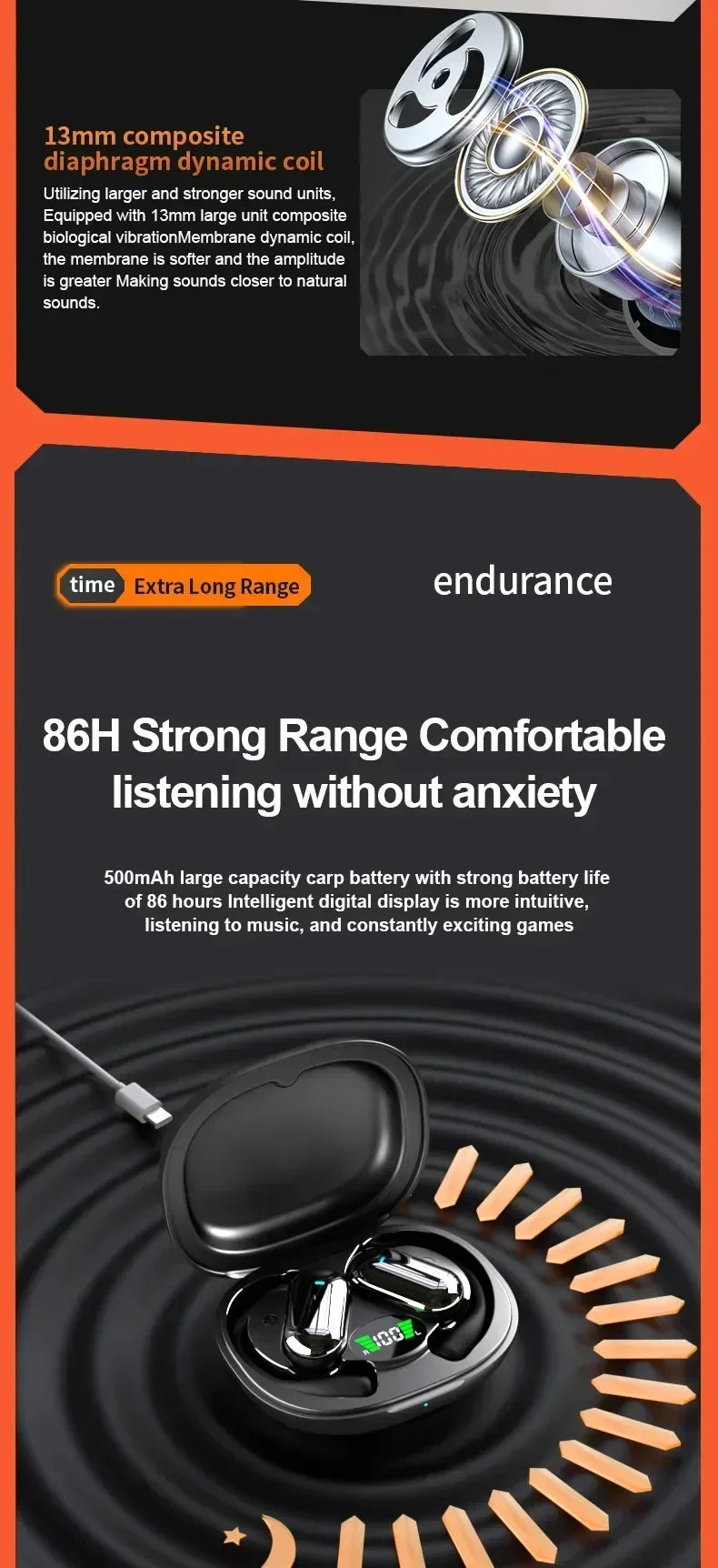 New Q16S Bluetooth Headset with Ai Translation Function, 144 Languages, Long Battery Life