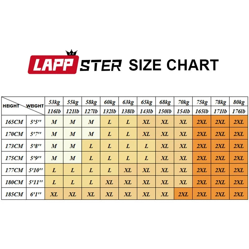 LAPPSTER Men Korean Streetwear Wide Legs Baggy Jeans