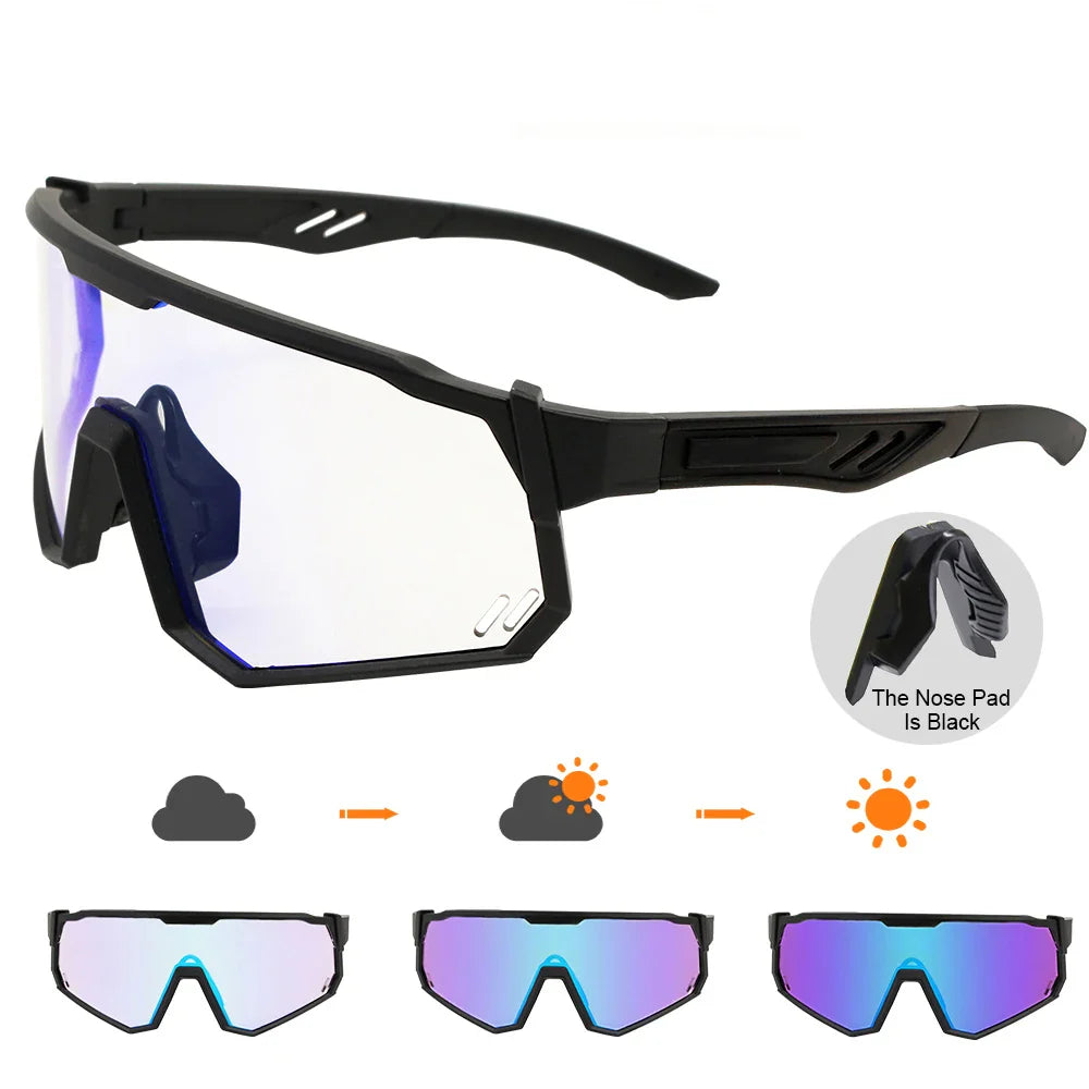 Photochromic Cycling Glasses Men Mountain Bike Sunglasses Women Clear MTB Sports Goggles Bicycle Triathlon Running Baseball