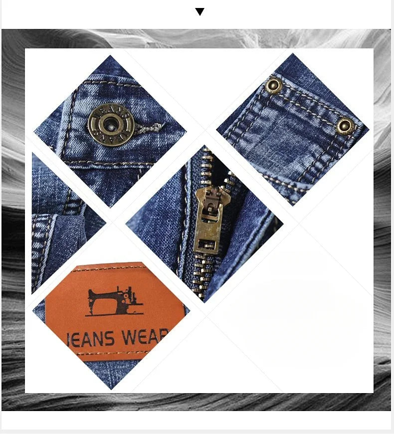 Denim Shorts Men's Summer Thin Straight Classic Designer Business Short Jeans Brand Clothing Stretch Korean Casual Male Shorts