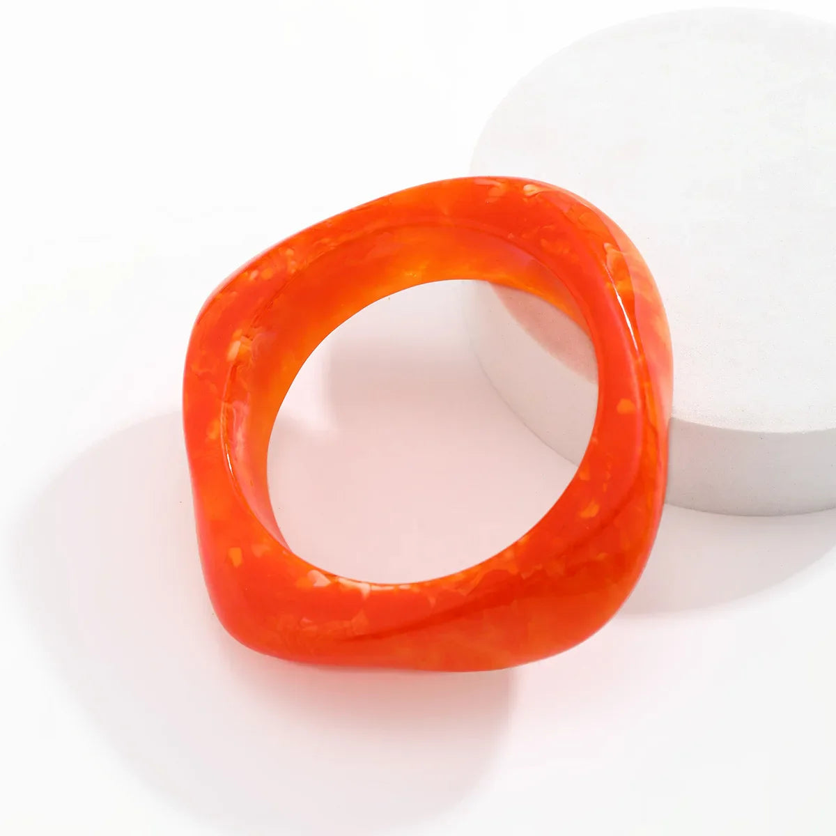 KMVEXO Vintage Punk Brown Coffee Thick Resin Acrylic Bangles Geometric Irregular Wide Cuff Bangle Bracelet For Women Men Jewelry