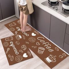 Kitchen Rug Waterproof Oilproof Kitchen Mat Printed Anti Slip Bath Mat Soft Bedroom