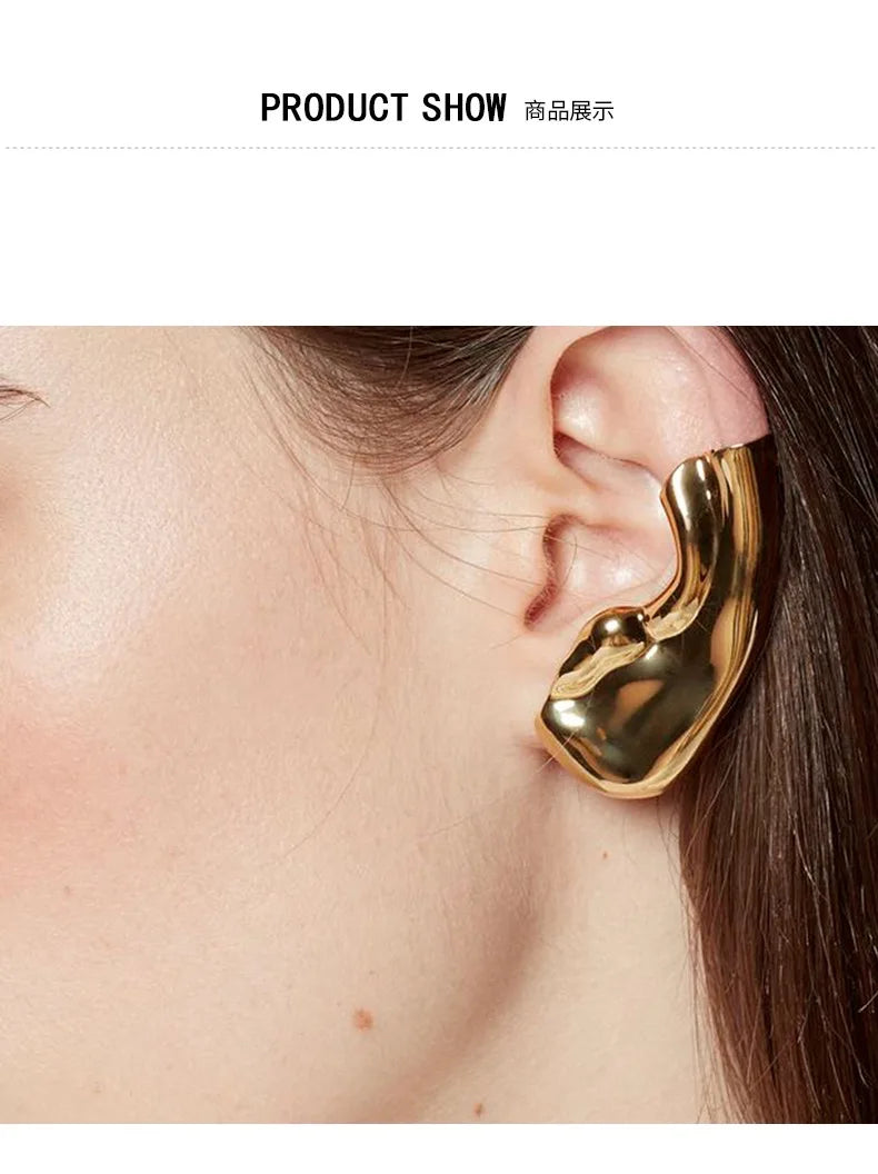 Punk Vintage Half Ear Contour Metal Ear Clip Stud Earrings For Women girls Ear Bones Clip Fashion Earring Jewelry Gift