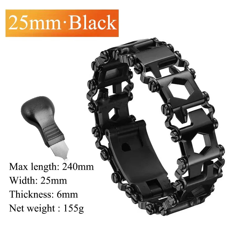 Multifunctional Bracelet Stainless Steel Men's Outdoor Tool Bracelet 29 in 1 Bracelet European and American Couple Watch Strap