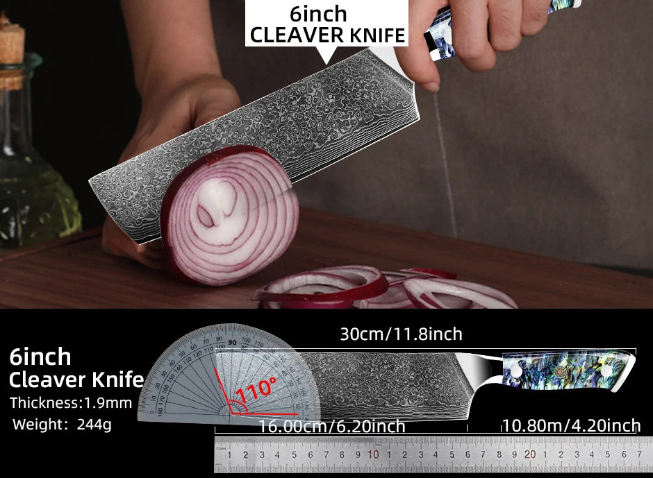 Damascus Knife Chef Knife Japanes VG10 67 Layer Steel Cleaver Paring Bread Knife