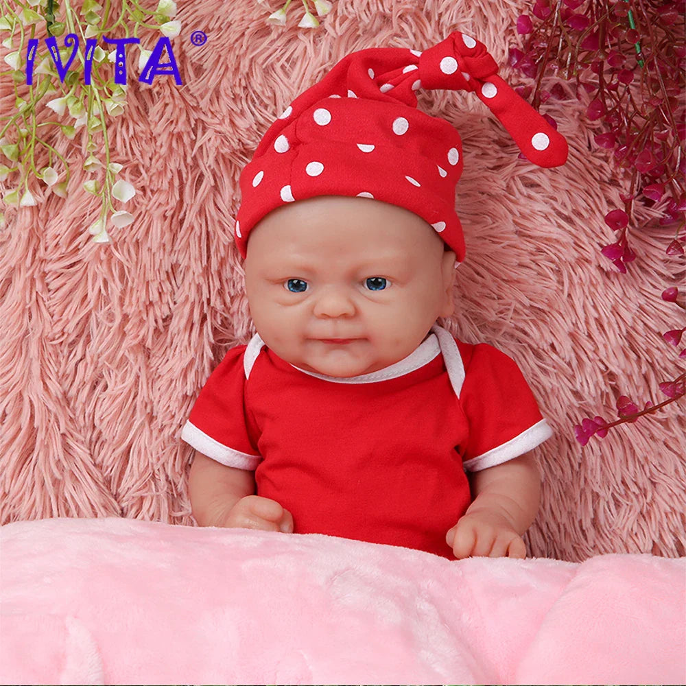 IVITA 100% Full Body Silicone Reborn Baby Dolls Painted Realistic Baby Doll Wholesale Lifelike Toys for Children Christmas Gift