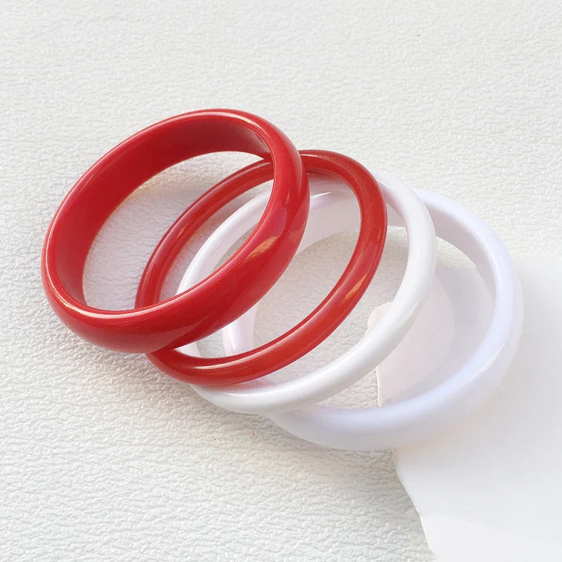 UJBOX 4-Piece Brown & Cream Marble Acrylic Resin Bracelet Bangle Set Stackable Jewelry Lightweight & Eco-Friendly Bulk Discount