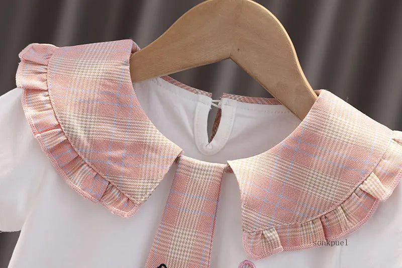 New Baby Summer Newborn Children Clothing 2pcs/Set Girls Boys Short Sleeve Cartoon Shirts Short Pants Tracksuit Suit 0-5 Years