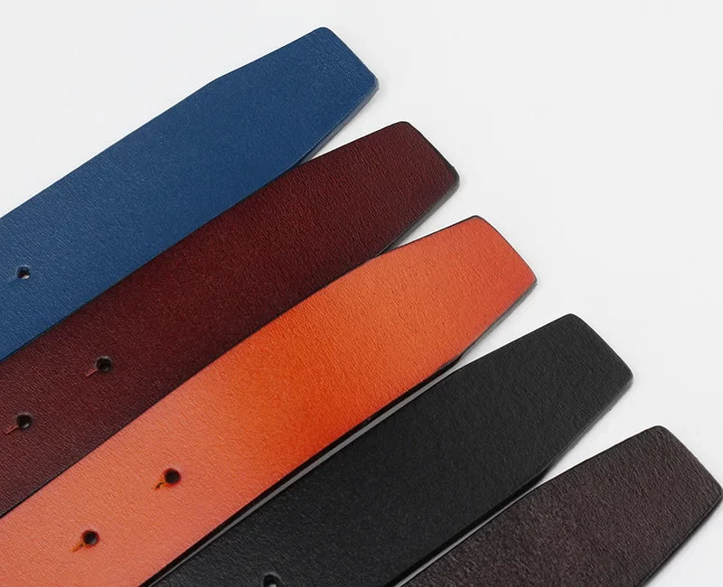 Original Genuine Leather Belt No Buckle for Smooth Buckle Cowboy Black Brown Belt Body Straps Without Buckle for Men Accessories