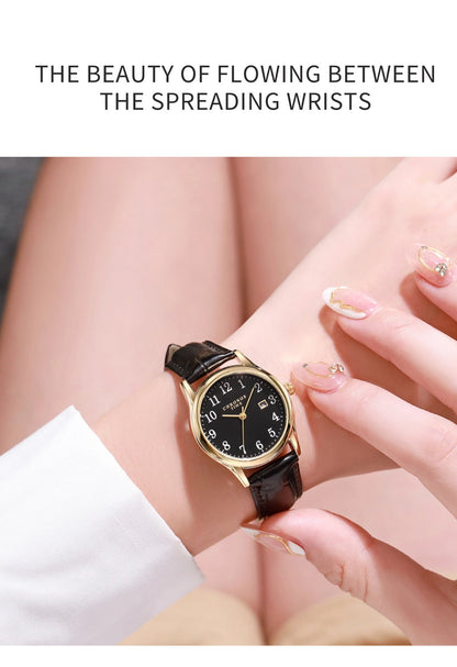 CHRONOS Luxury Watch For Woman High Quality Ladies Quartz Watch Waterproof Date Leather Women Watches reloj+box