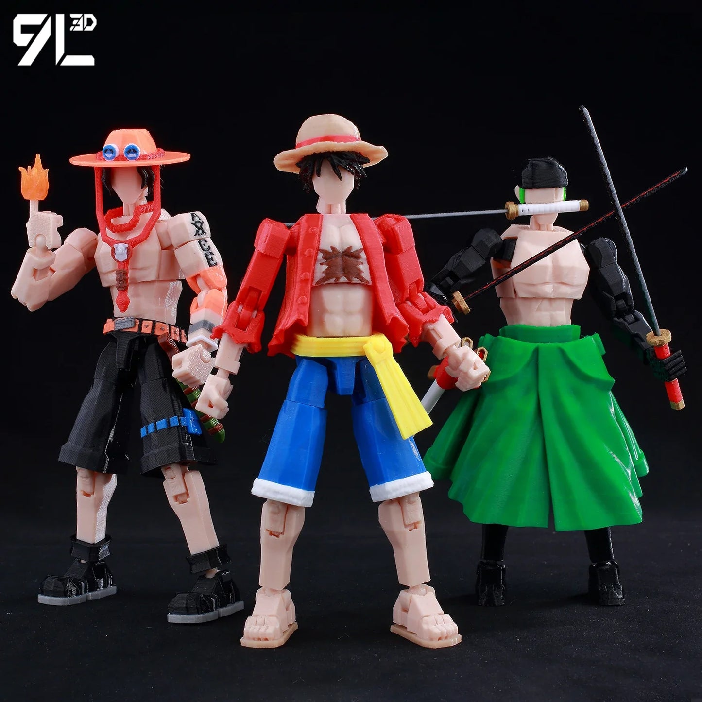 9L3D Printed Anime One Piece Naruto Demon Slayer Dummy13 Lucky T13 Movable Shapeshift Action Figures Mannequin Toys Collectors