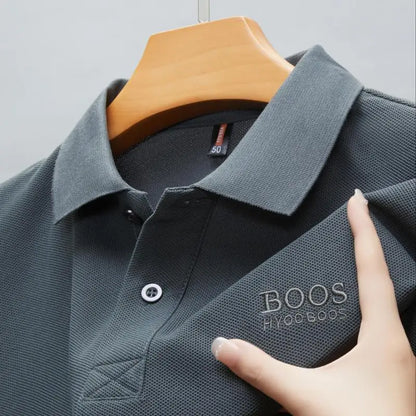 2025 Summer New Brand Embroidered Men's 100% Cotton Short Sleeve Polo Shirt Casual Breathable Top Tshirt Hot Selling