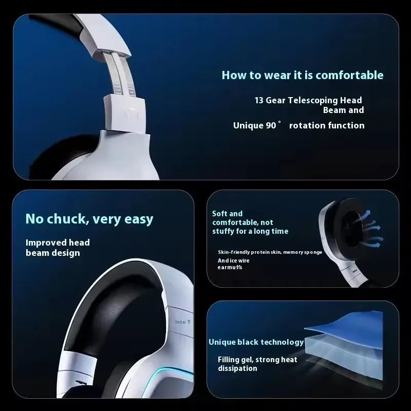 ATK M1 Game Headset Three Mode Wireless Headworn PS5  PC Gaming Headset Microphone Virtual 7.1 Surround Noise Reduction Headset