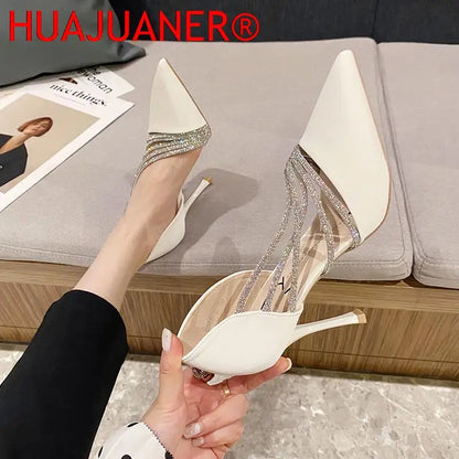 2023 Spring Luxury Women Rhineston Stiletto High Heels Pumps Scarpins Designer Lady Black Heels Wedding Party Bridal Prom Shoes