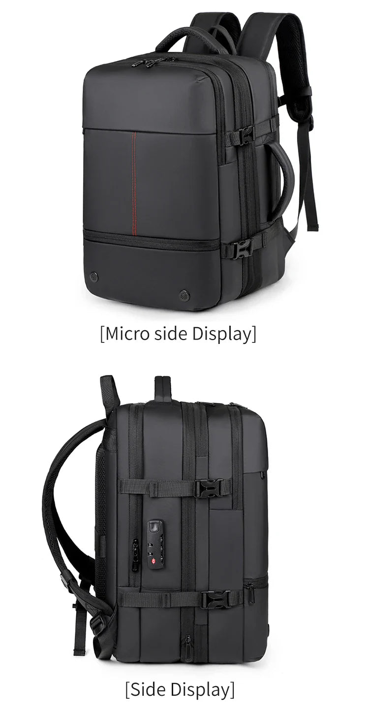 Men's Backpack with Expandable Vacuum Compression, Large Capacity, Dry and Wet Separation, Multifunctional Business Backpack for Short Business Trips