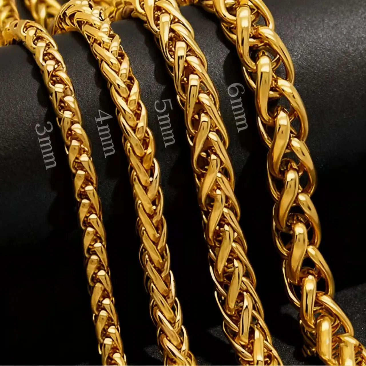HNSP STAINLESS STEEL SILVER COLOR TWIST ROPE CHAIN NECKLACE FOR MEN Women HIP HOP PUNK Jewelry Accessories 3/4/5/6/8MM Thick