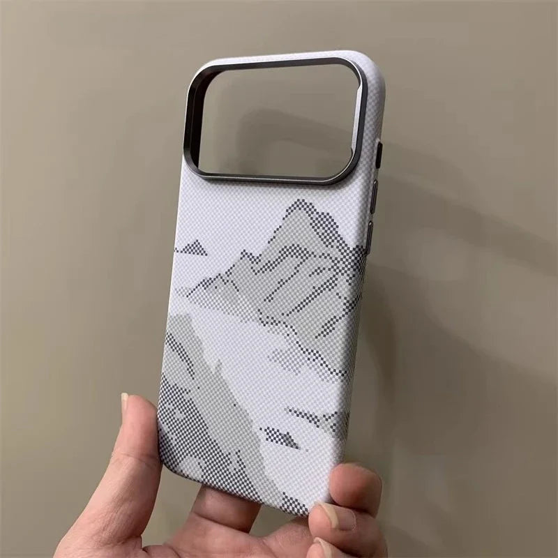 River Mountains Magnetic Phone Case for iPhone 15 16 17 Pro Max Magnets Charging Back Cover Camera Lens Protection Shell Coques