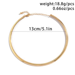 Elegant Simple Chunky Circle Torques Necklace for Women Trendy Choker Collar