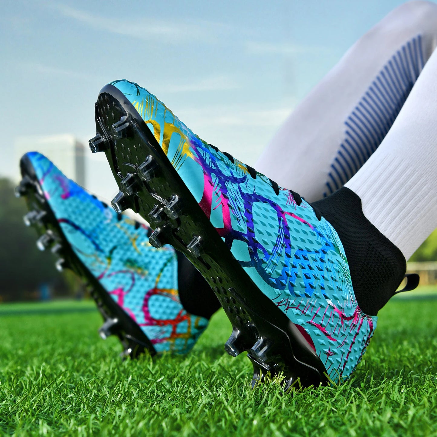 Men Soccer Shoes Children Futsal Non Slip Football Boots Grass Indoor Sports Cleats