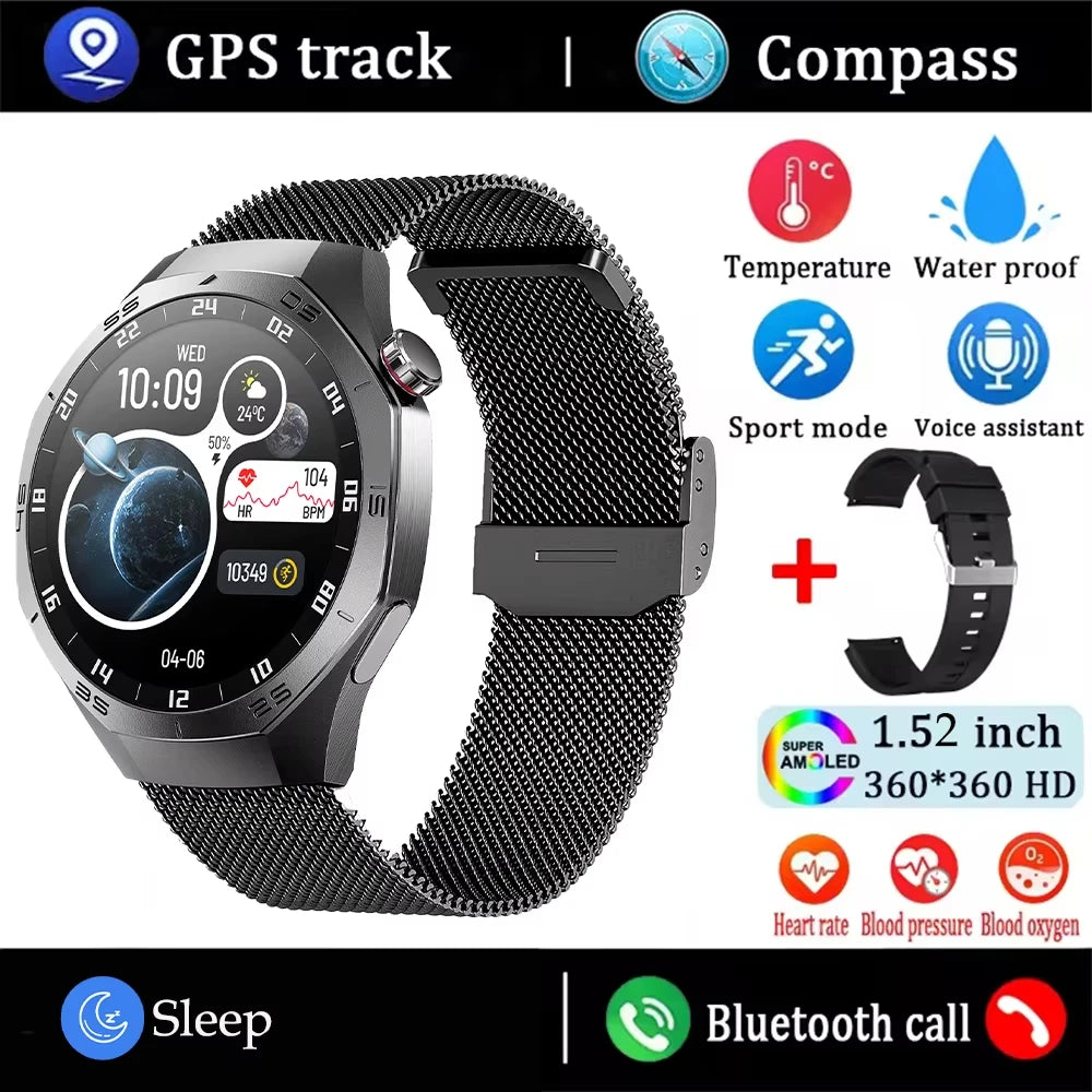 New WatchAMOLED Screen Bluetooth Call Heart Rate Waterproof Women 5 Upgraded Version Sport Fitness Tracker Smart Watch Men Gift