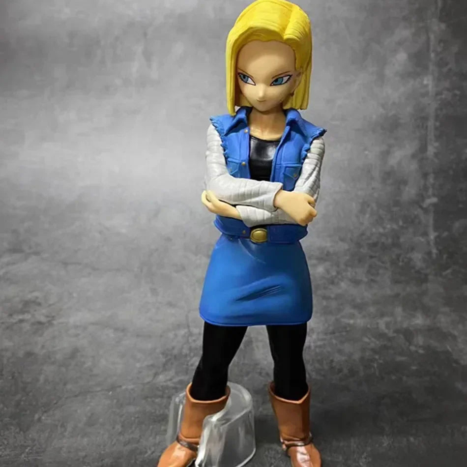27CM Anime Dragon Ball Z Android 17 18 Figure Android 18 PVC Action Figures Collection Model Toys for Children Christmas Gifts