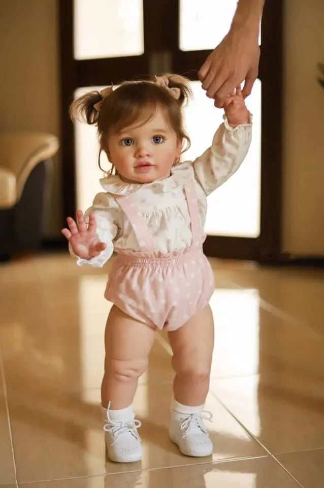 NPK 66CM Pippa Already Painted Finished Doll Reborn Toddler Huge Baby Size Popular Lifelike Soft Touch 3D Skin Art Doll