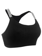 Women Underwear Yoga Crop Sexy Sports Bras Fitness  Tank Top Ribbed Backless