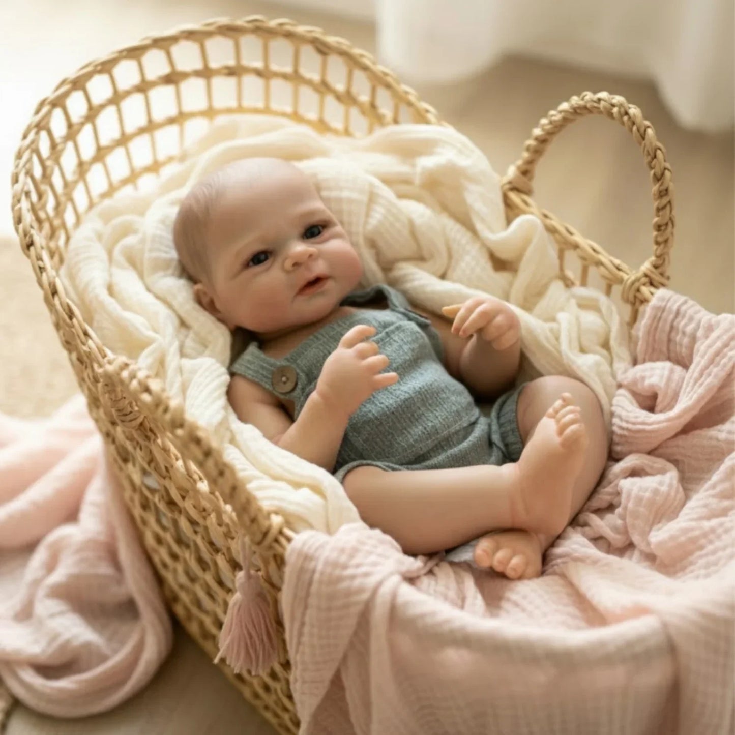 AnjoDoll 19Inch Elijah Boy Full Body Soft Silicone Vinyl Dolls Painted Newborn Doll Toys For Christmas Gift Muñecas Reborn