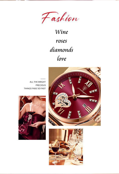 POEDAGAR Luxury Watches For Women Waterproof Luminous Date Stainless Steel Woman Watch Elegant Fashion Quartz Ladies Wristwatch