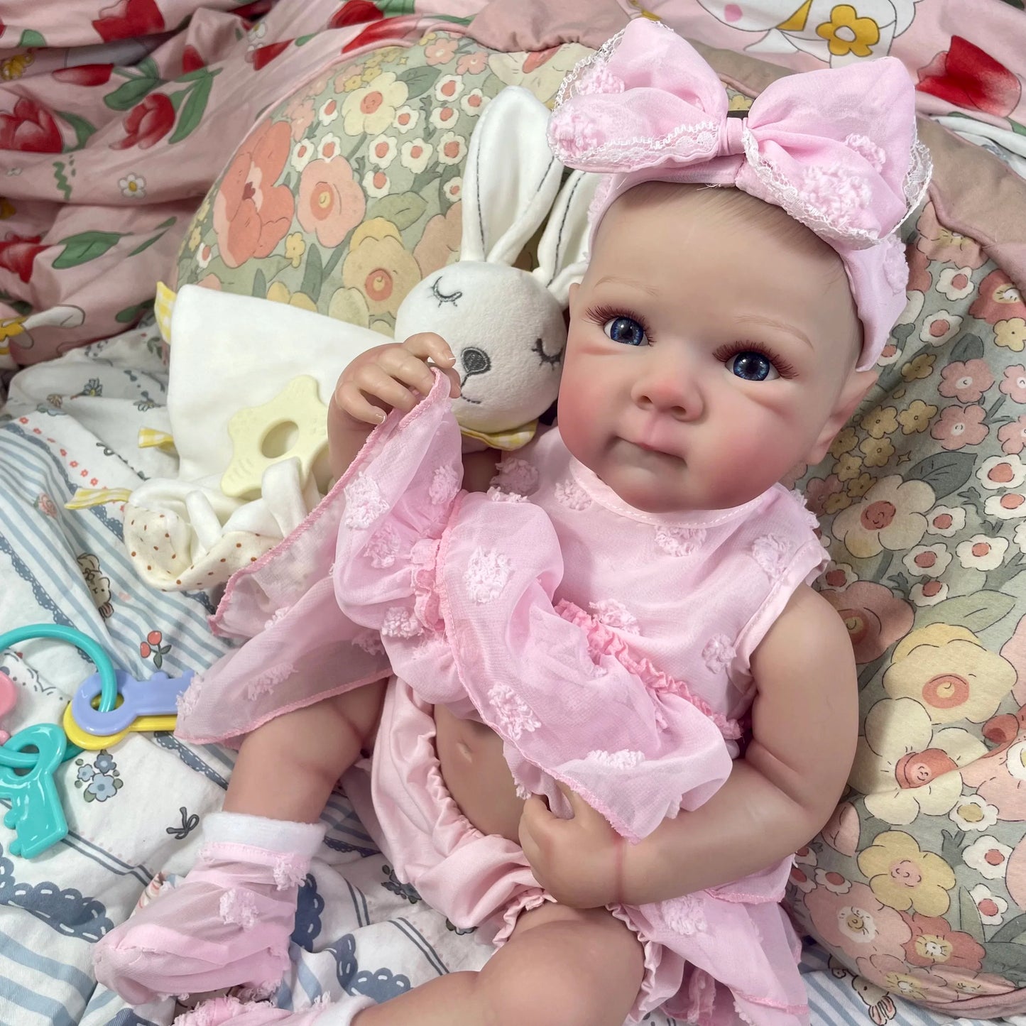 18 Inch Finished Reborn Baby Doll Full Silicone Vinyl Girl Washable Bettie With Painted Lifelike 3D Skin Reborn Christmas Toys