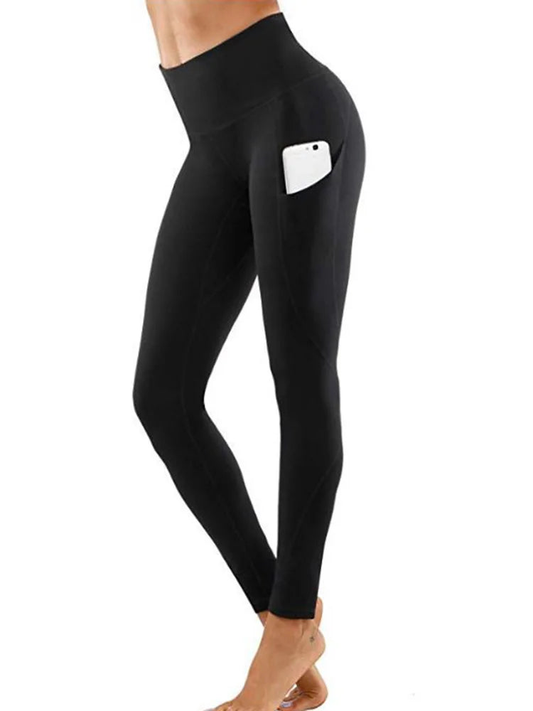 High Waist Push Up Leggins Fitness Tights Pocket Workout Leggings Women