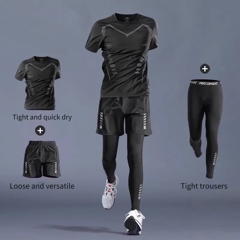 2025 new sports suit, men's running gear, suitable for leisure and outdoor fitness