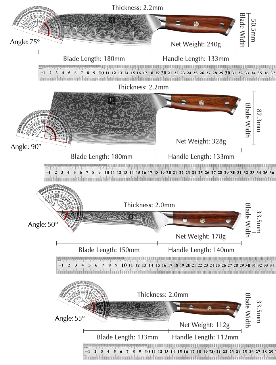 1-10 PCS Kitchen Knife 67 Layers Damascus Steel Chef Slicing Utility Paring Knife
