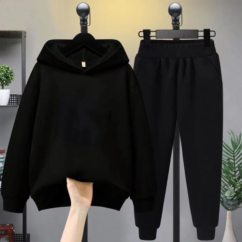 Boy Girls Children's Hoodies suit Tops+bottom Toddle black Sweatshirr white child 3-12 year Pink fashion printing Coat clothing