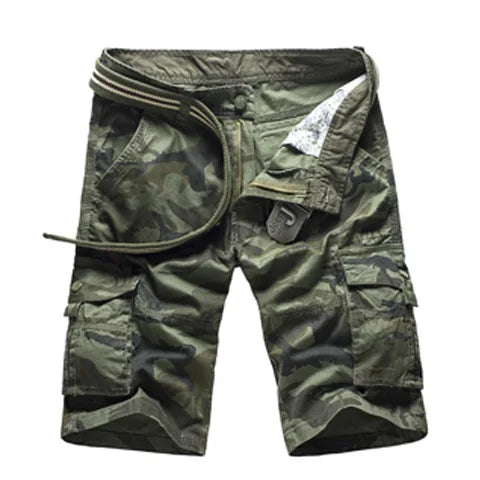 No Belt Camouflage Camo Cargo Shorts Men 2024 New Mens Casual Shorts Male Loose Work Shorts Man Military Short Pants Plus Size