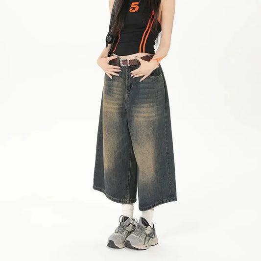 Vintage Loose Jorts Jeans Y2k Streetwear Oversize Shorts Denim Pants