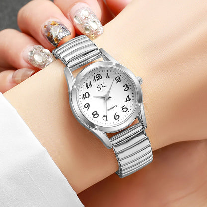 Elegant Small Dial Women Watches Fashion Elastic Strap Quartz Watch Reloj Mujer（Without Box）