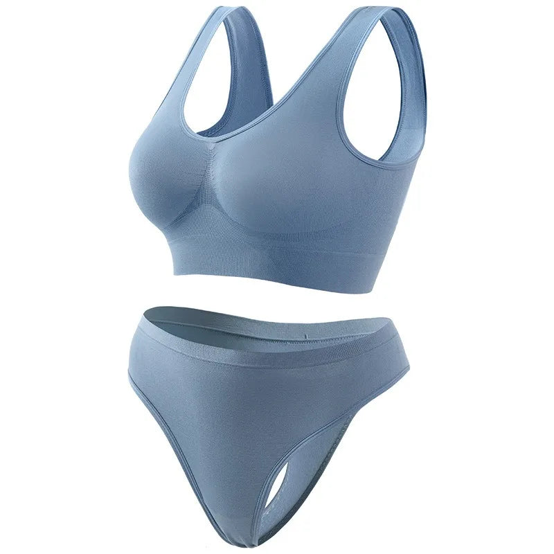 Seamless Bra Set Women Wireless Underwear Female Tanks Bra Low Rise
