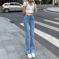 Women Flare Jeans High Waist Flt Skinny Jean Femee Pants