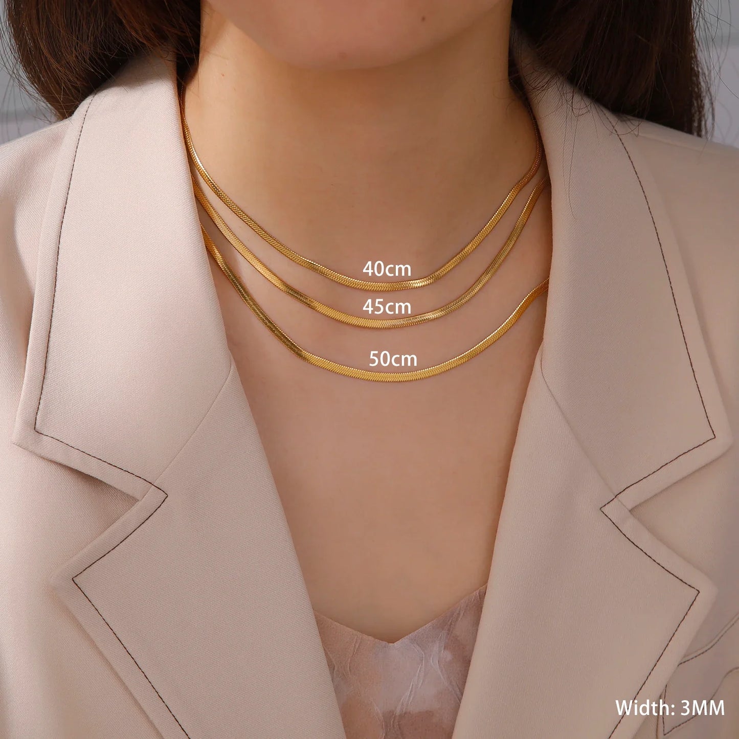 Skyrim Stainless Steel Snake Chain Necklace for Women Men Gold Color Herringbone Choker Neck Chains 2026 Trend Jewelry Gift Hot