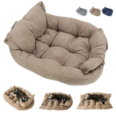 Multifunctional Pet Dog Bed Thickened 3 IN 1 Dogs Cat Sleeping Bed Sofa Warm Winter