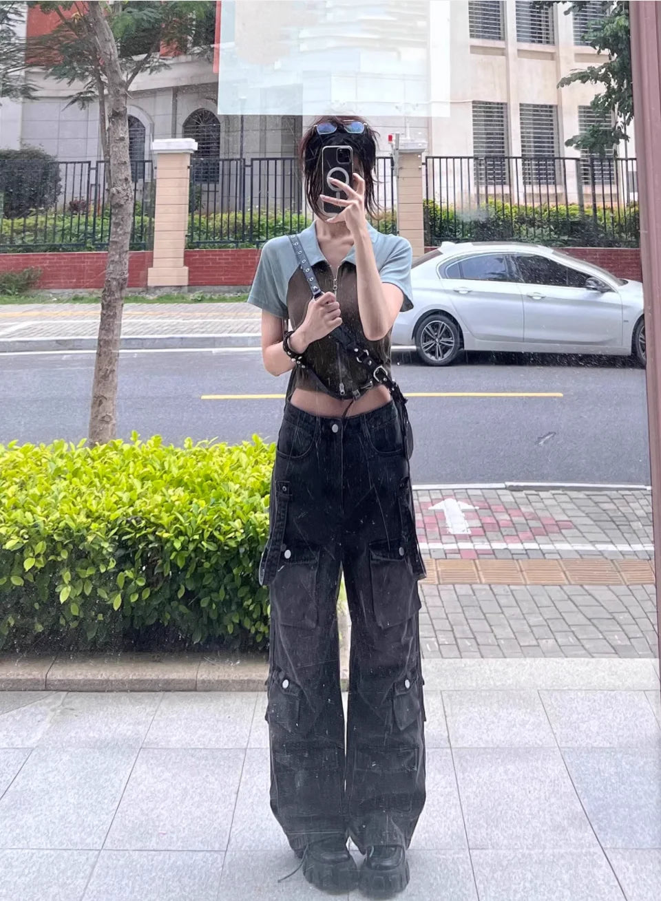 High Street High-waisted Washed Women's Denim Pant American Vintage