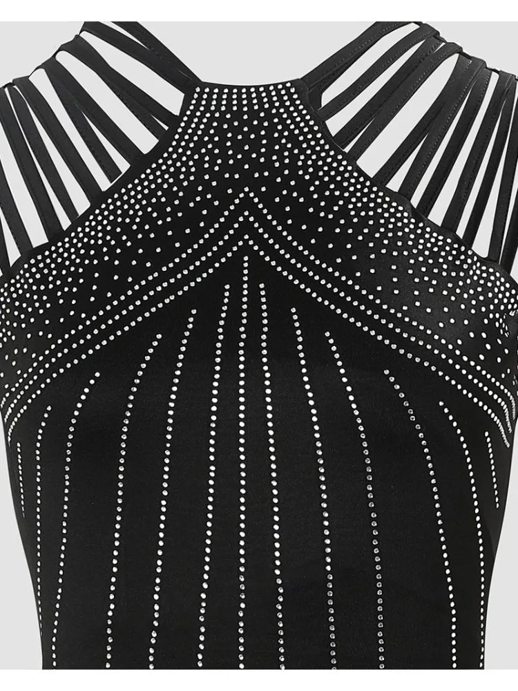 Evening wear Dresses:  Evening Dresses for Women Slim Hot Rhinestone
