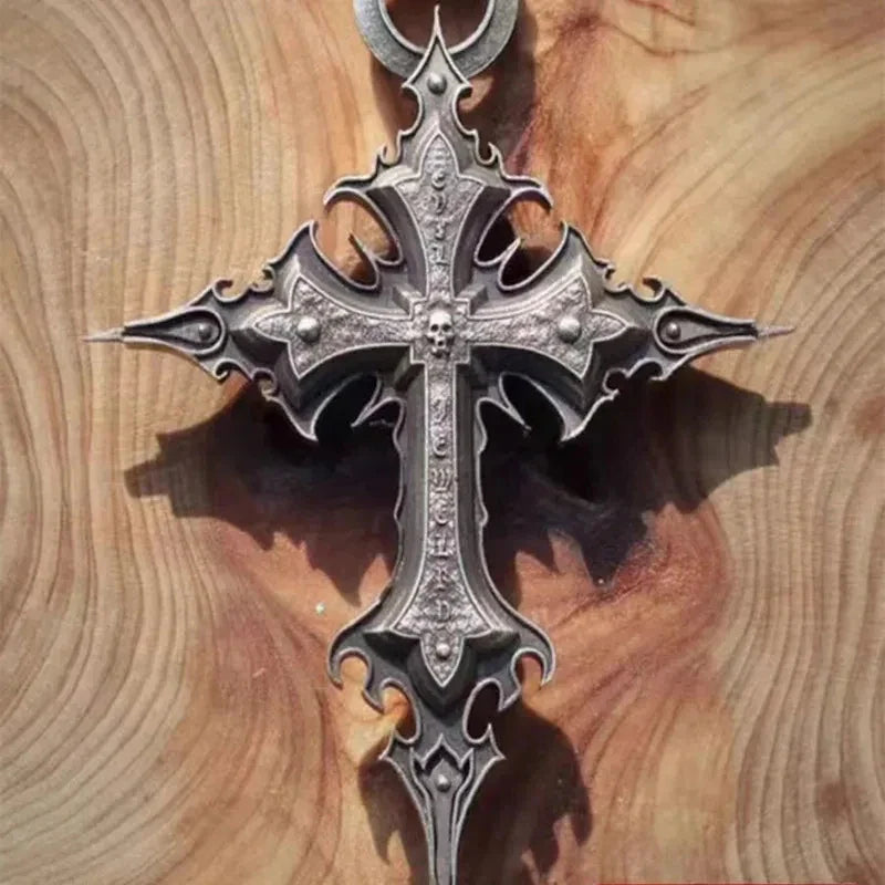 Dante Purgatory Cross Necklace Vintage Christian Passion Jesus Cross Pendant Male and Female Catholic Amulet Jewelry Gift
