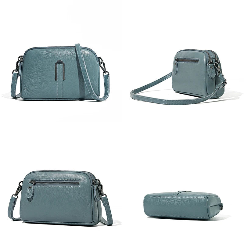 Genuine Leather Bag Women's Crossbody Bag for Woman Female Solid