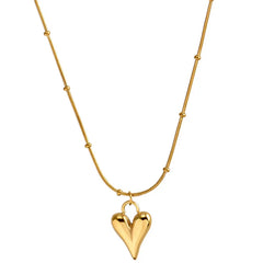 Classic Peach Heart Pendant Stainless steel Necklace Korean Fashion Jewelry