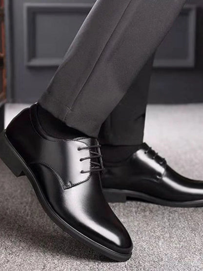 Men's Breathable Leather Shoes Black Soft Leather Soft Bottom Spring And Autumn Best Man Men's Business Formal Wear Casual Shoe
