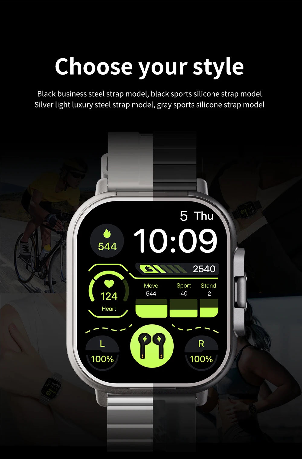 2026 New Smart Watch TWS 2-in-1 Bluetooth Earphones HIFI Sound Quality GPS Heart Rate Bluetooth Call For Men Women Smartwatches