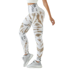 Tie Dye Yoga Pants Gym Leggings Women Seamless High Waist Push Up Sport Tights